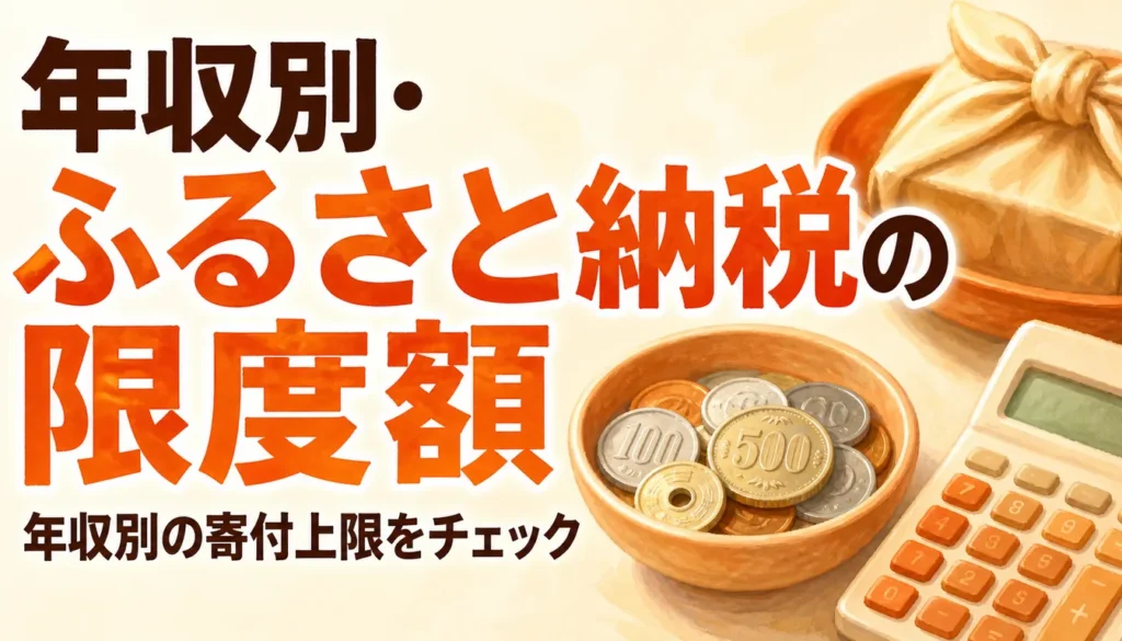 年収別の限度額をイメージした電卓と硬貨