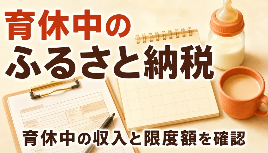 育休中のふるさと納税を表すカレンダーと哺乳瓶