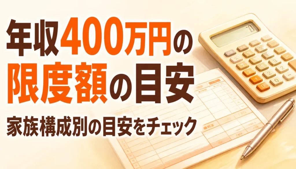 源泉徴収票と電卓を並べて限度額を計算する様子
