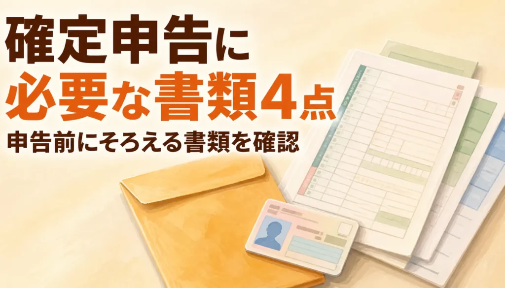確定申告に使う証明書とマイナンバーカードを並べた様子
