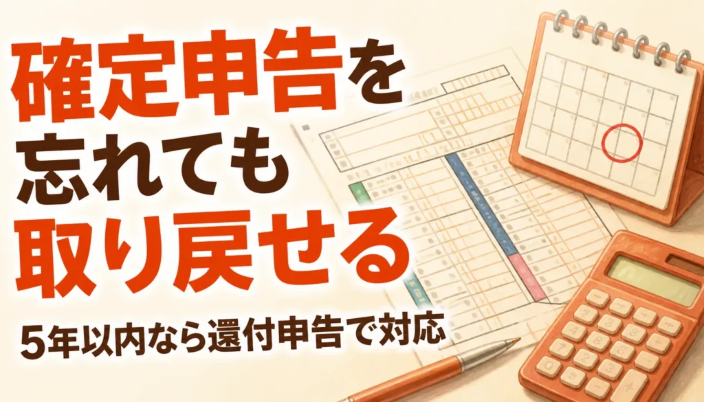 確定申告書と期限を丸で囲んだカレンダー