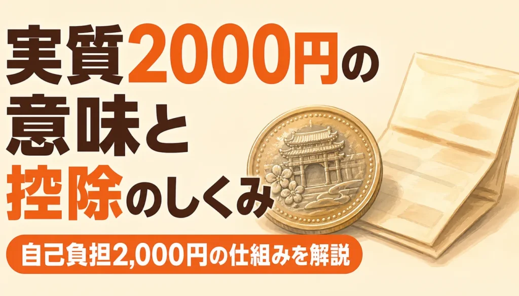 実質2000円の負担と税の控除を表したイラスト