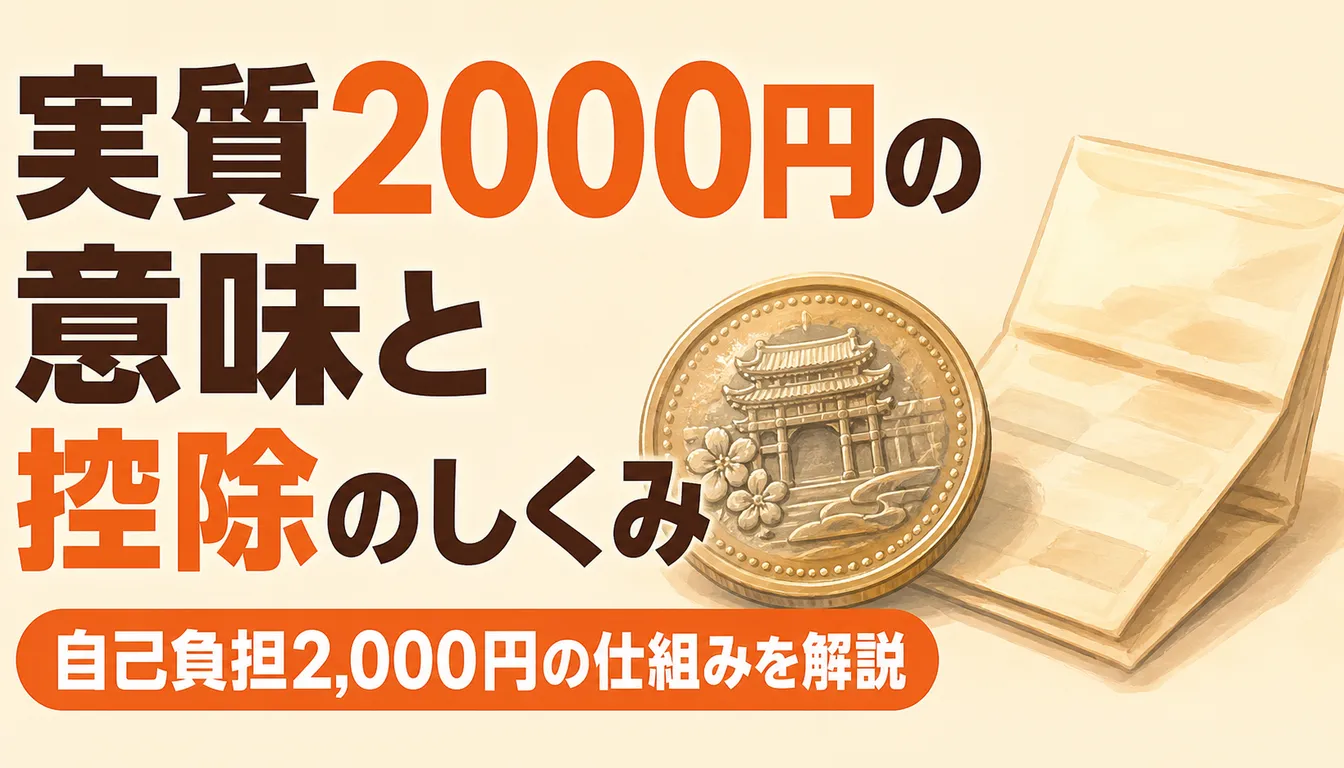 実質2000円の負担と税の控除を表したイラスト