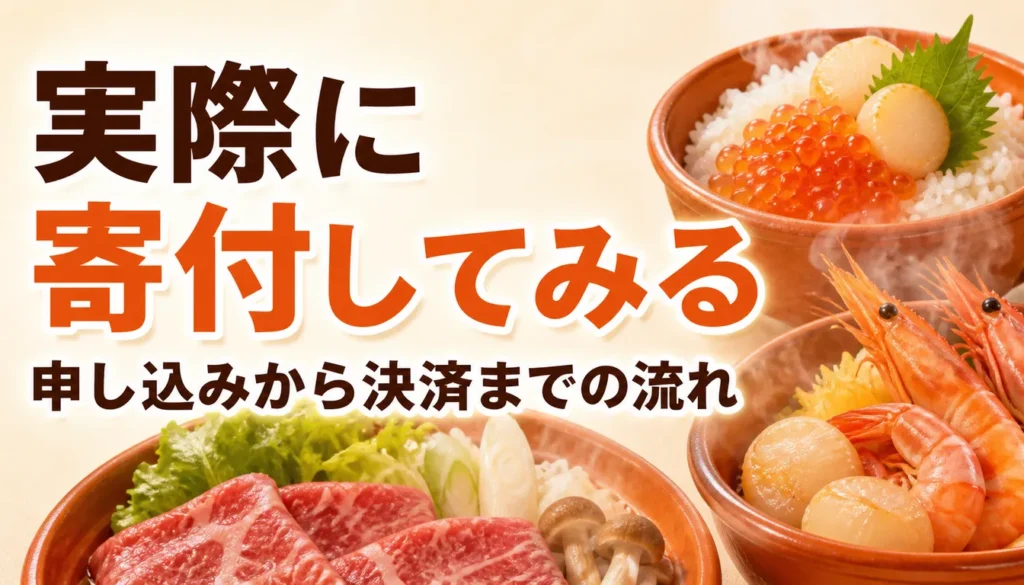 ふるさと納税の申し込み画面を開いたノートパソコン