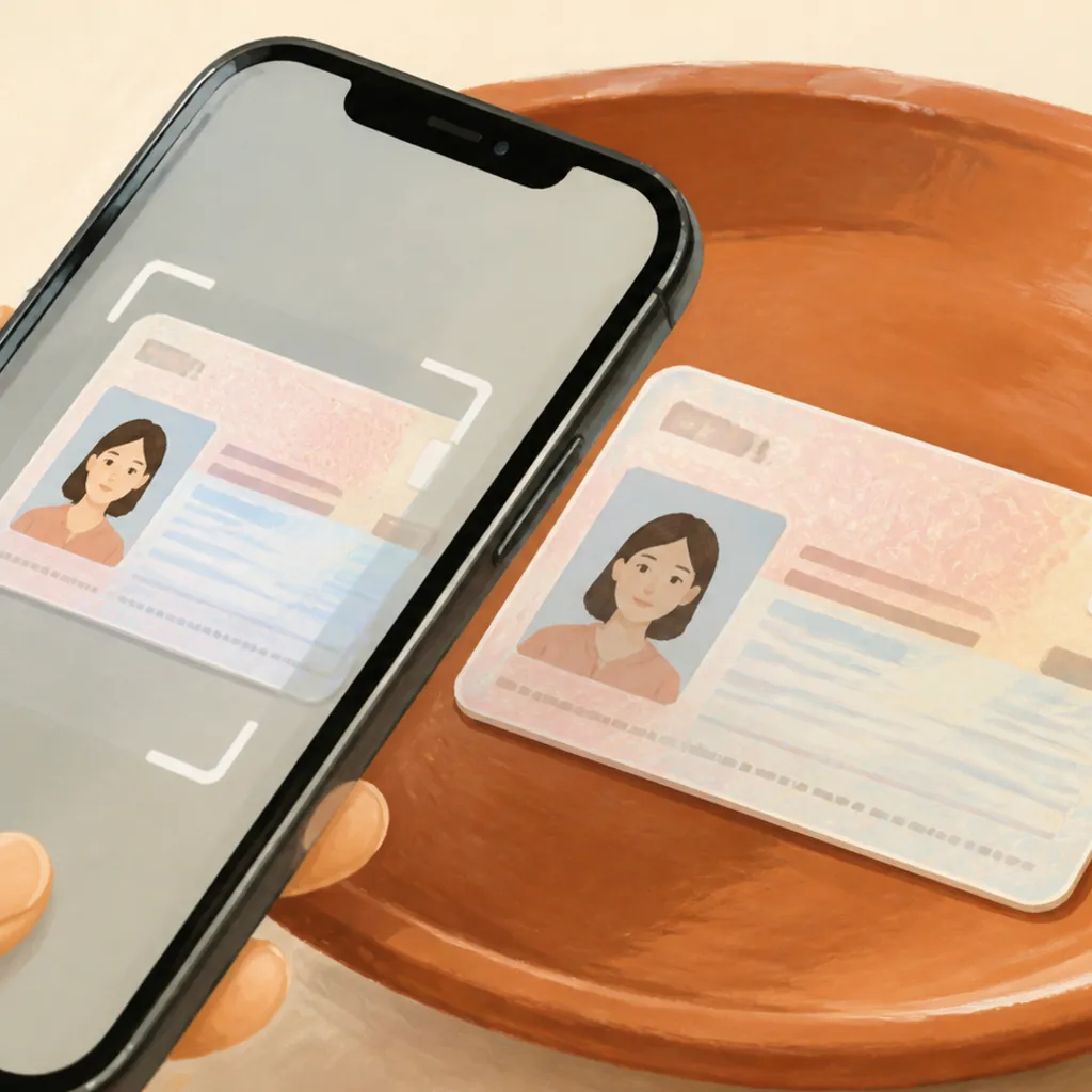 スマホでマイナンバーカードを読み取る様子