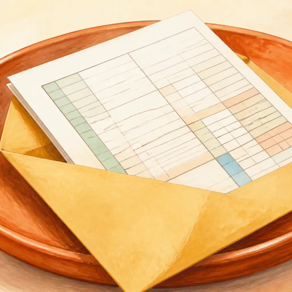 記入済みの申請書と年末に投函する封筒