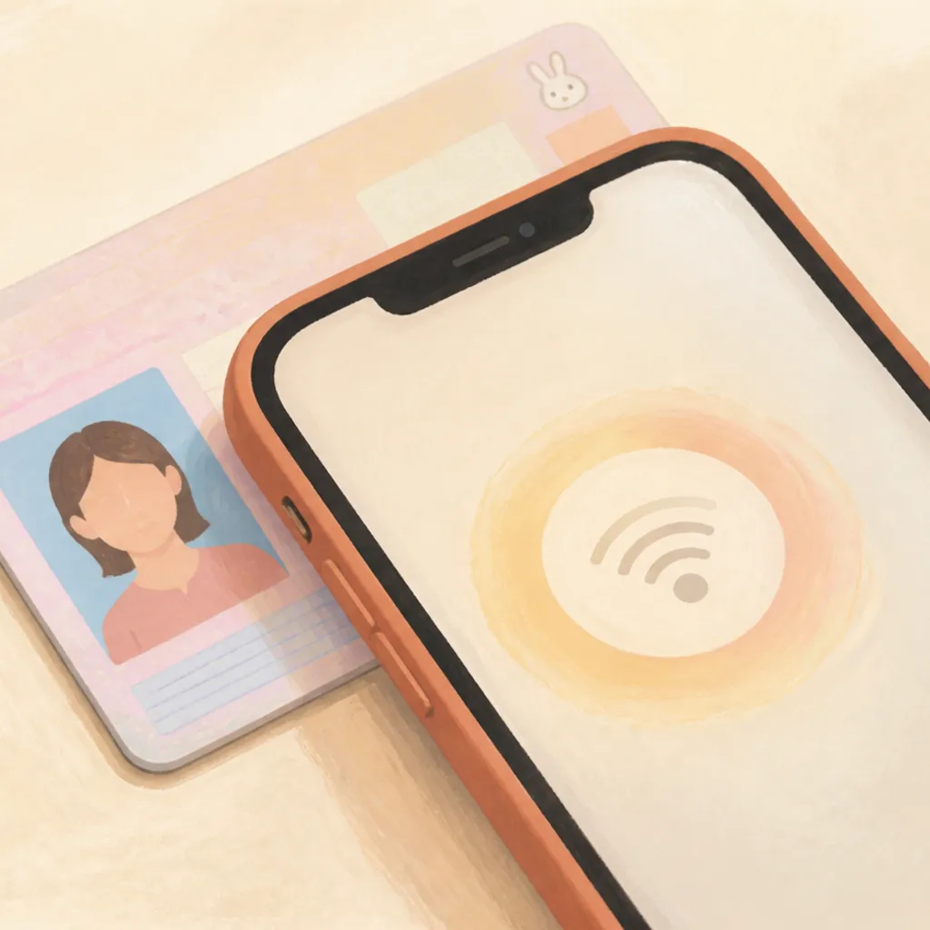 スマホでマイナンバーカードを読み取る様子