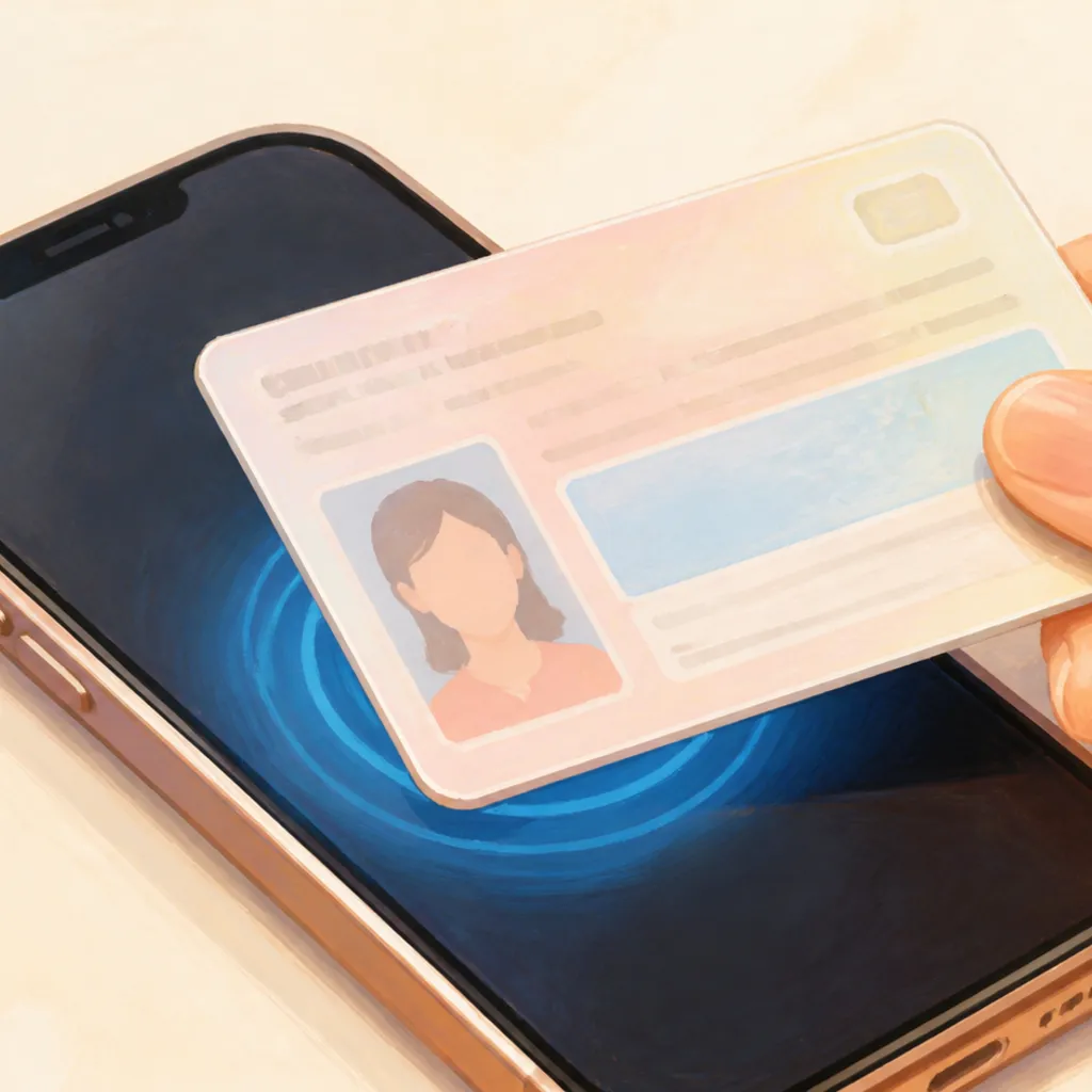 マイナンバーカードをスマホで読み取る様子