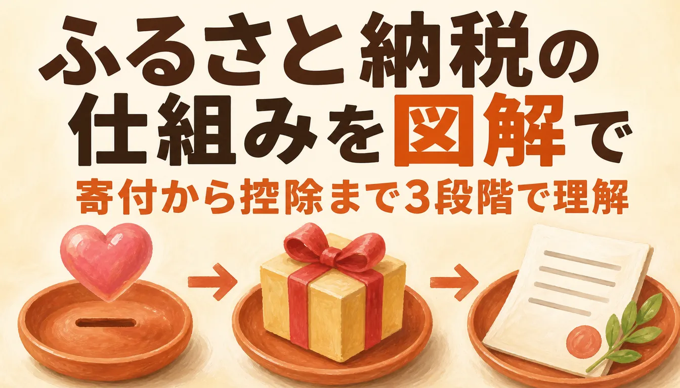 ふるさと納税の流れを表した図解イメージ