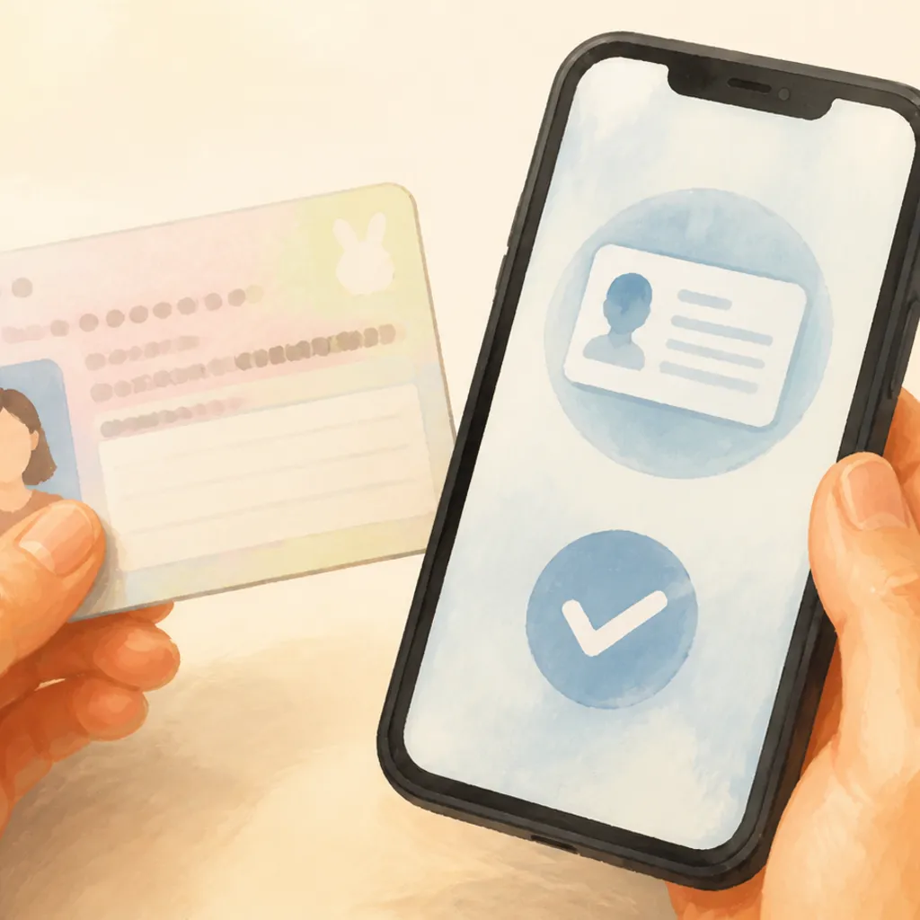 マイナンバーカードとスマホでオンライン申請する様子