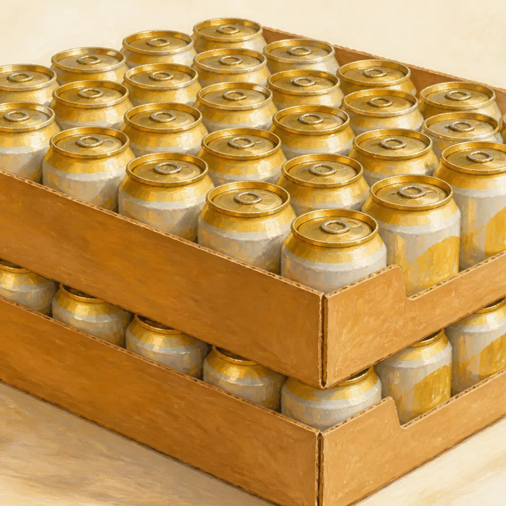 積み重ねられた缶ビールの段ボールケース