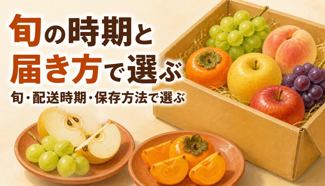 贈答用の箱に詰められた季節のフルーツ