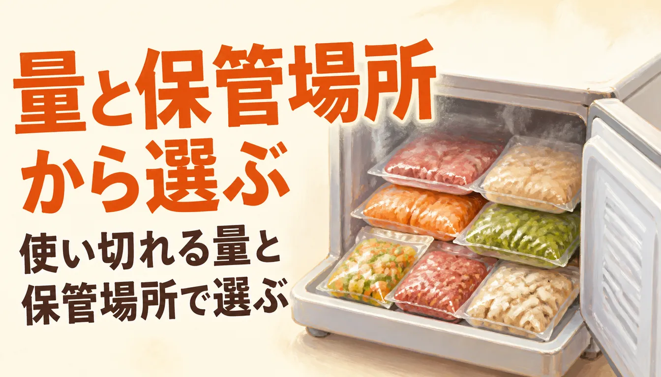 小分けパックが並んだ一人暮らし用冷蔵庫の冷凍室